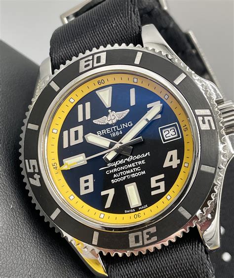 breitling a17364|breitling superocean yellow dial.